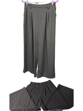 Halara size Large black textured slack pull on comfort wide leg